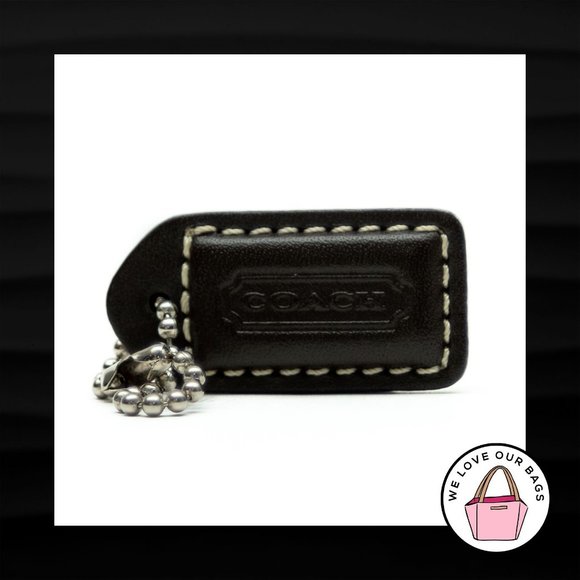 Coach Accessories - 1.5" Small COACH MAHOGANY BROWN LEATHER KEY FOB CHARM KEYCHAIN HANG TAG WRISTLET